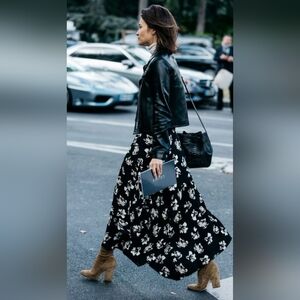 Proenza Schouler Black Floral Maxi Skirt